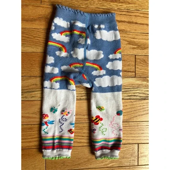 Girls stretch rainbows clouds tight leggings 6-12 mos - Picture 3 of 4